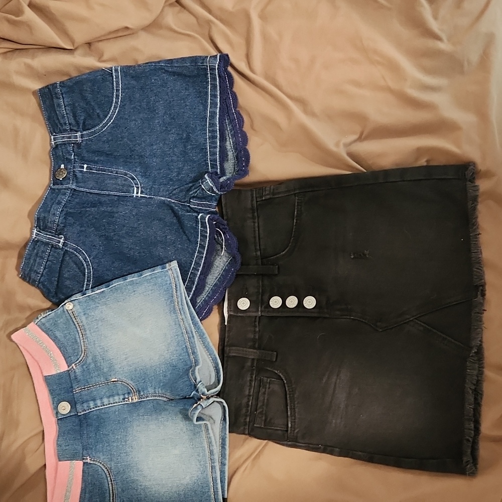 2 girls shorts & 1 girls skirt